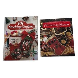 Christmas Craft & Hobbie Hardcover Books Lot/2 Older “101 Stocking Stuffers”